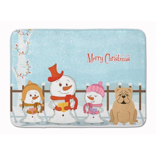 Carolines Treasures Merry Christmas English Bulldog Fawn Machine Washable Memory Foam Mat BB2455RUG - main